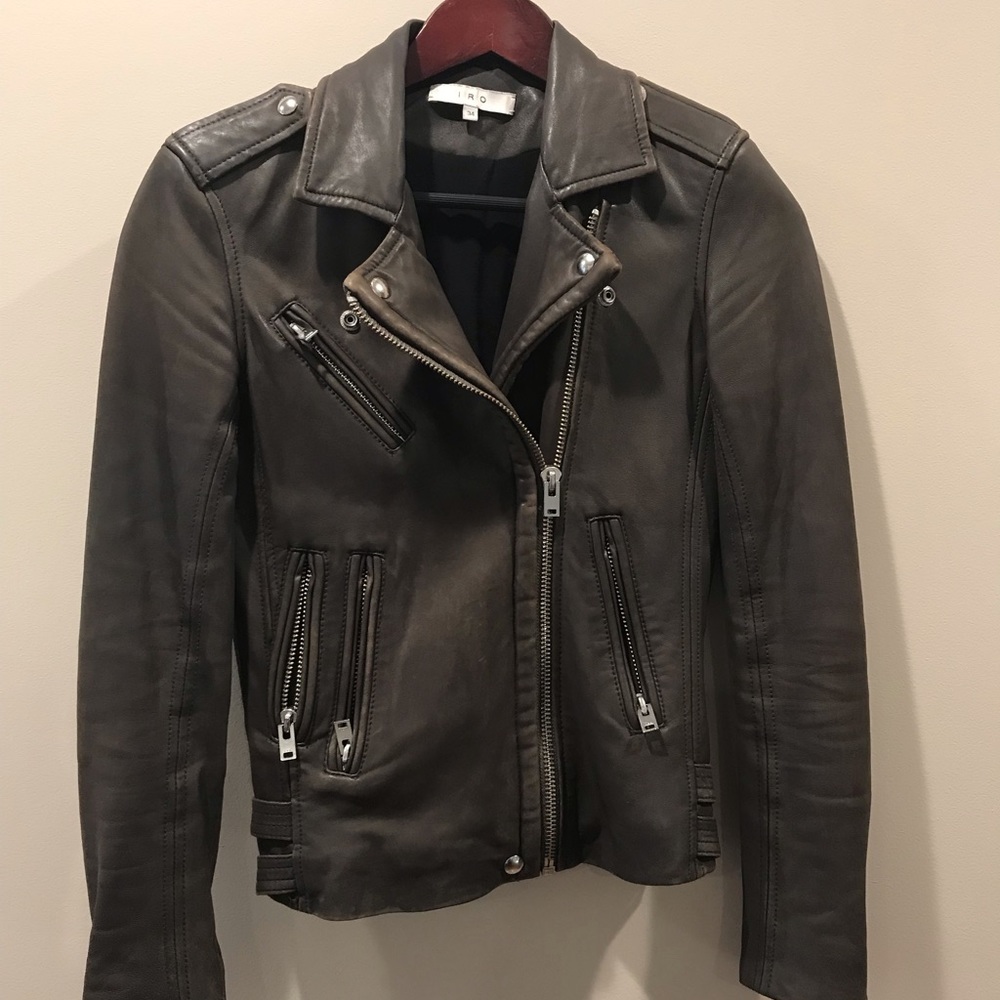 Iro Han Leather Moto Jacket, Size 34 - Picture 2 of 8